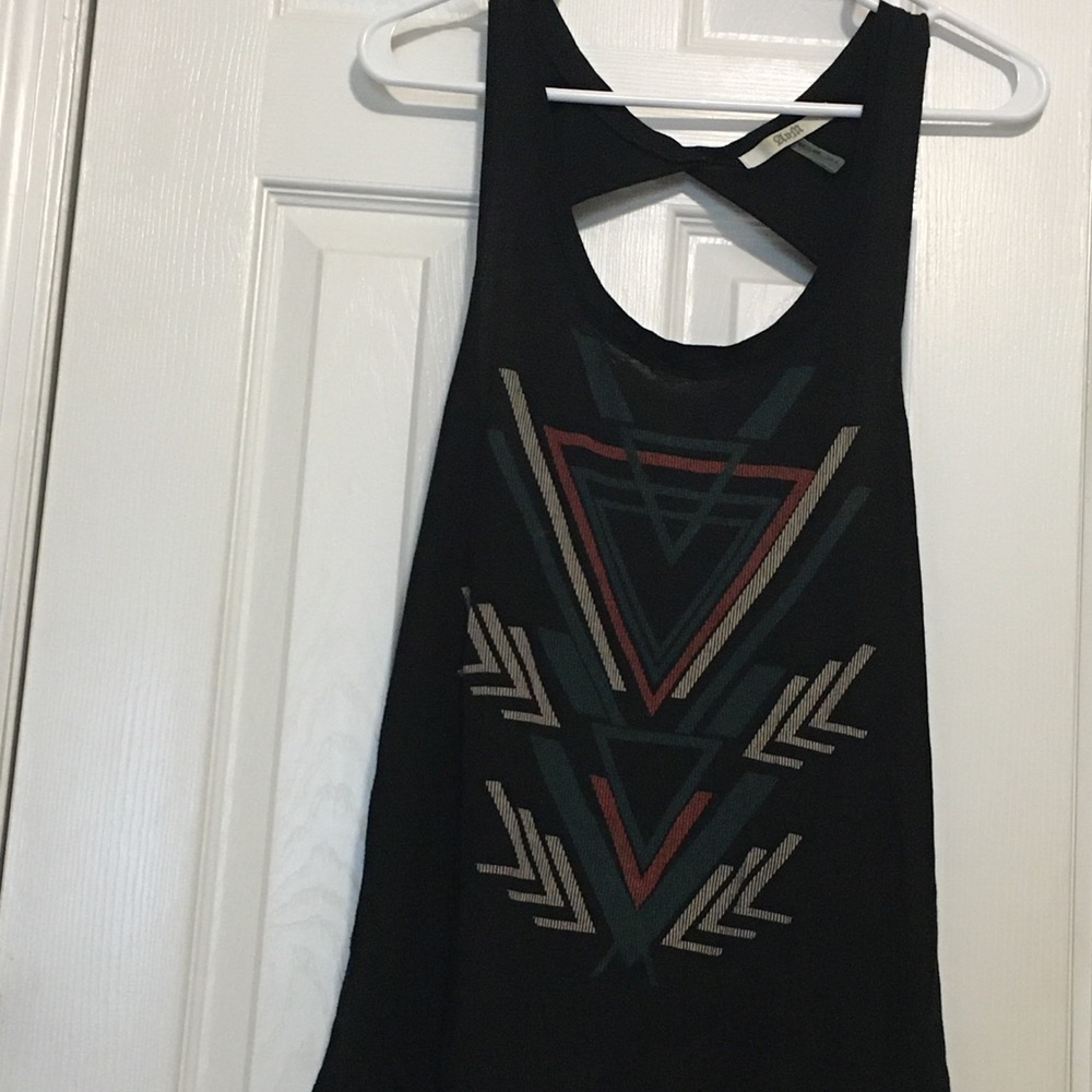 Black Open Back Tank Top